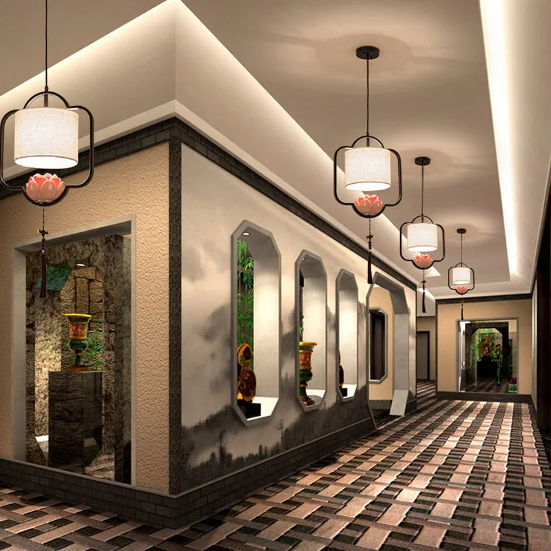 DecorBites™ Chinese Cloth Chandelier for Bedroom, Dining Room, Corridor, Hotel - Light & Elegant