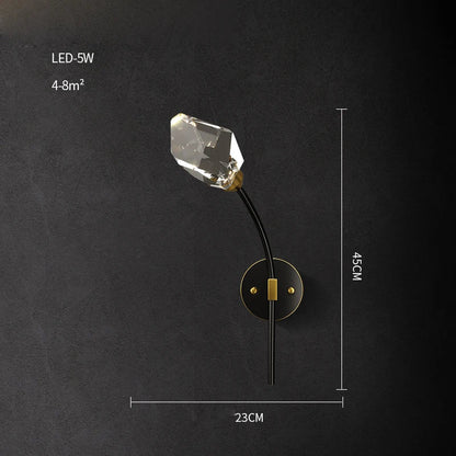 DecorBites™ Black Crystal Copper Chandelier LED Hanging Lamps for Dinning Room