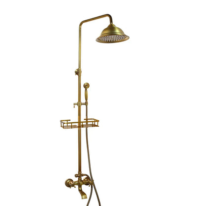 DecorBites™ Antique Brass Rainfall Shower Faucet Set with 2 Functions