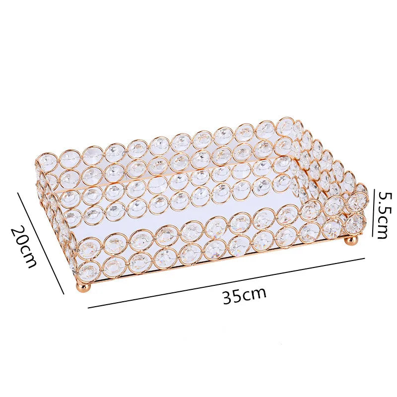 Bandeja de espejo de cristal DecorBites™ Organizador de cosméticos y joyas Estante de almacenamiento