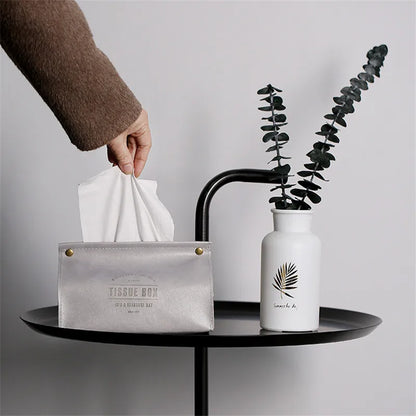 DecorBites™ Leather Tissue Box Holder - Nordic Style Decor Storage Case