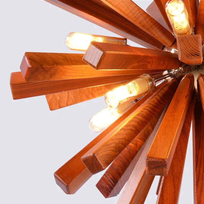 DecorBites™ Dandelion Wooden Pendant Lights - Solid Wood Hanging Lamps for Dining Room & Restaurant