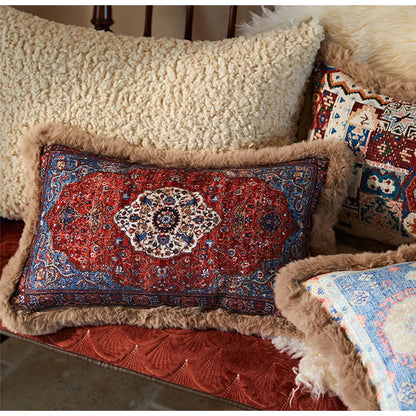 DecorBites™ Bohemian Chenille Lumbar Pillow Cover for Retro Living Room Sofa 60x40