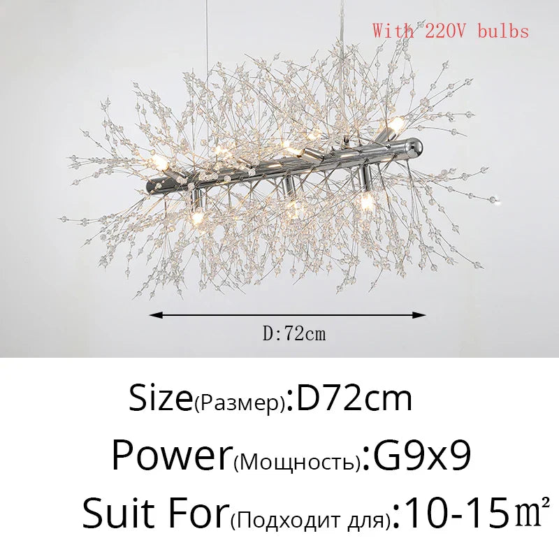 DecorBites™ Gold/Silver LED Crystal Chandelier for Home Living Dining Study Hall Bedroom