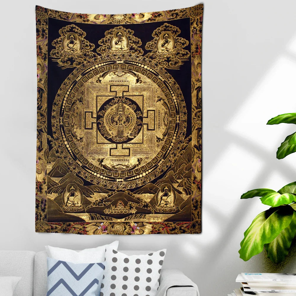 Dragon Totem Tarot Tapestry Wall Hanging Mandala Witchcraft Boho Hippie Bed Sheet Decobites Tarot Tapestry