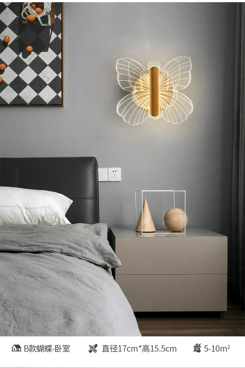 DecorBites™ Butterfly Wall Lamp: Modern LED Sconce Light for Bedroom, Living Room, Restaurant & Bathroom