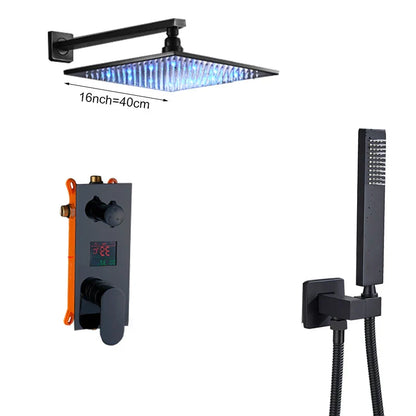 DecorBites™ Light Shower Faucet Set: Wall Mounted Rainfall Bath Mixer with Handshower