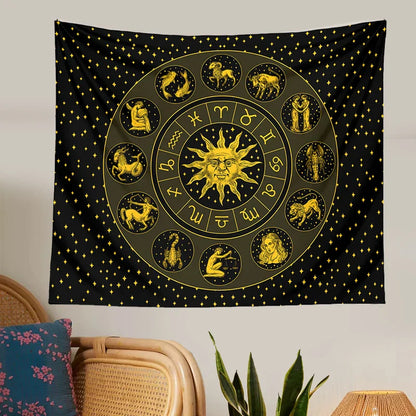 Decobites Constellation Zodiac Tapestry: Astrology Wall Decor for Witchcraft Room & Dorm