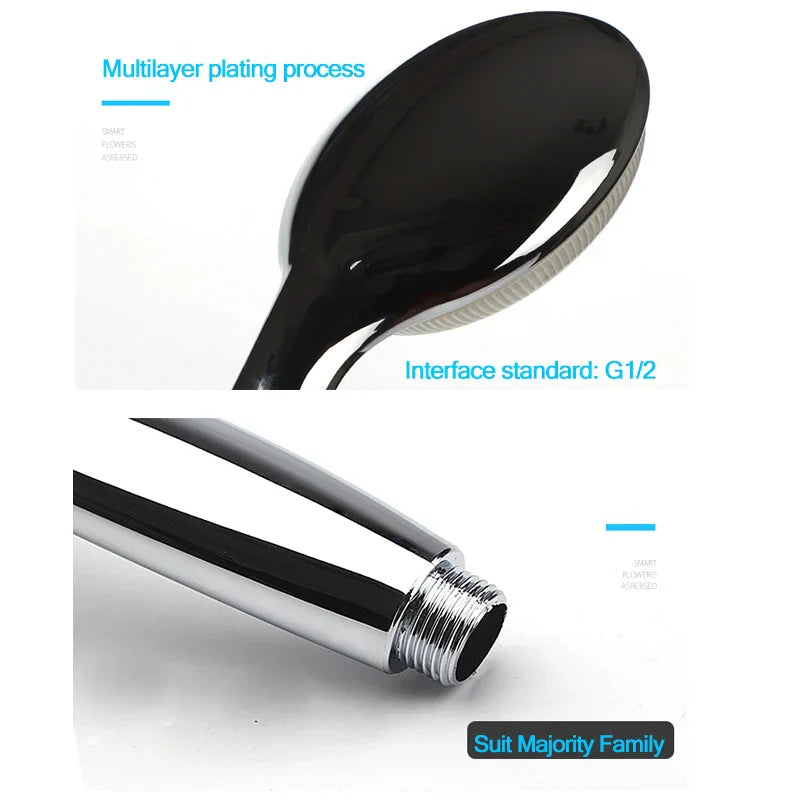 DecorBites™ LED Temperature Controlled Shower Head: Super Large Panel, 3 Color Changes, Chrome Plating