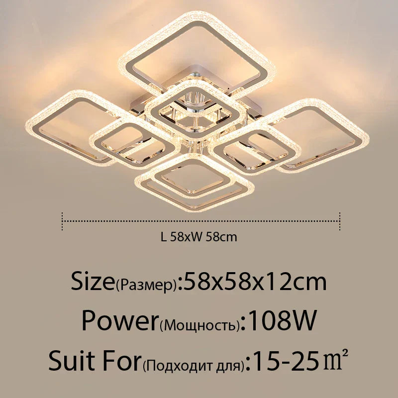 DecorBites™ LED Chandelier: Remote Dimmable Indoor Lighting for Bedroom, Restaurant, Living Room