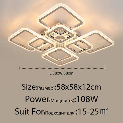 DecorBites™ LED Chandelier: Remote Dimmable Indoor Lighting for Bedroom, Restaurant, Living Room
