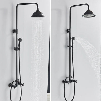 DecorBites™ Dual Handle Black Shower Set Faucet with Rainfall Shower Mixer Tap