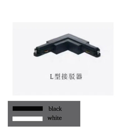 DecorBites™ 1 متر من الألومنيوم الأسود والأبيض موصل سلكي لمسار السكة الحديدية لتركيب كشاف الإضاءة