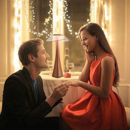 Lámpara de mesa DecorBites™ Crystal Diamond Touch: Luz nocturna con carga USB para bar, restaurante o mesilla de noche