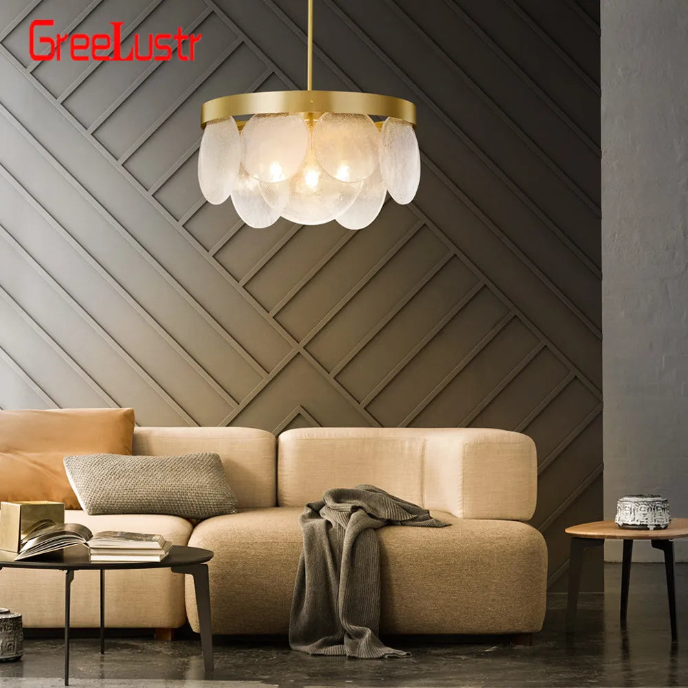 DecorBites™ Glass Copper LED Pendant Light: Luxury Nordic Design for Home Decor