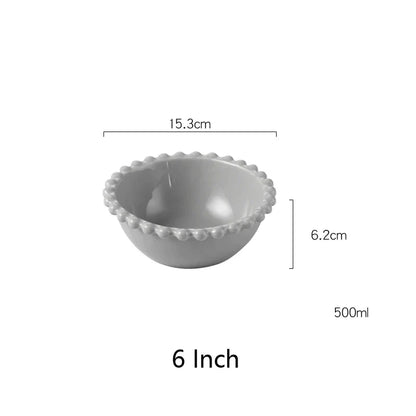 DecorBites™ Heart Shaped Pearl Dinner Plate Set - Elegant Porcelain Tableware for Salad, Soup, Steak