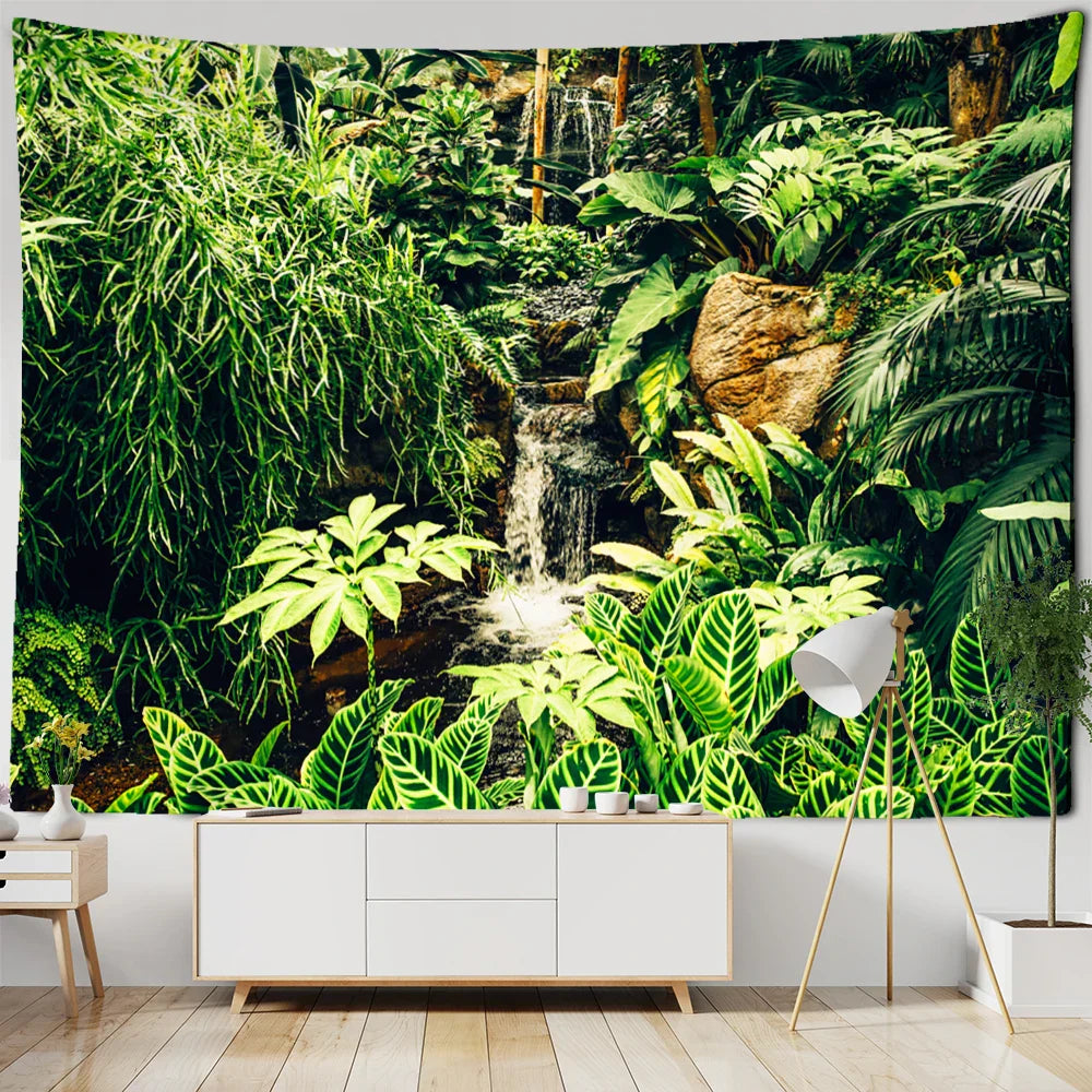 Decobites Paulownia Bamboo Forest Wall Hanging Tapestry: Simple Living Room Decor