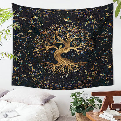 Life Trees Bohemian Decorative Tapestry by Decobites - Large Size Yoga Mat Sofa Blanket