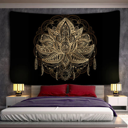 Decobites Psychedelic Mandala Moon Sun Wall Tapestry for Bedroom Living Room