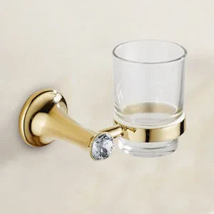 مجموعة أدوات الحمام الذهبية من DecorBites™: رف مناشف، حامل ورق تواليت، قضيب مناشف، خطاف