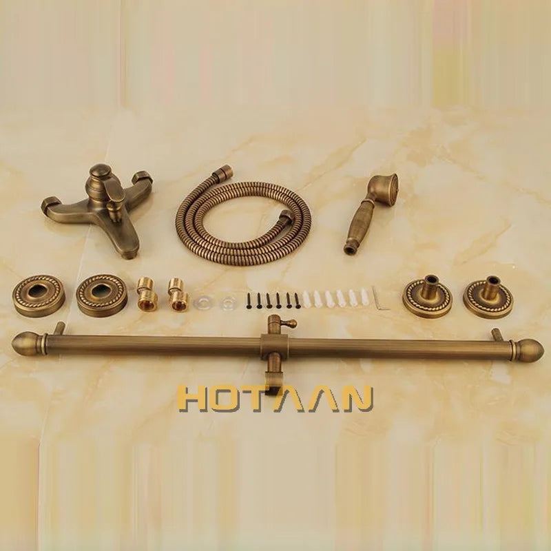 DecorBites™ Antique Brass Hand Held Shower Head Kit - YT-5360-A