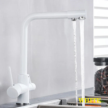 Decorbites™ Zweifachauslauf Chrom Küchenarmatur Wasserfilter Mischbatterie