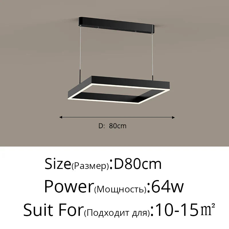 DecorBites™ LED Chandelier: Modern Aluminum Luster Lamps for Bedroom, Hall, Dining, Living Room