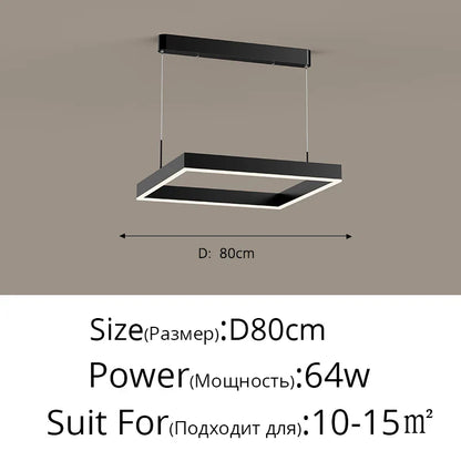 DecorBites™ LED Chandelier: Modern Aluminum Luster Lamps for Bedroom, Hall, Dining, Living Room