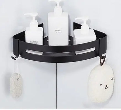 DecorBites™ Brushed Gold Aluminum Bathroom Corner Shelf Wall Mounted Shower Shampoo Holder