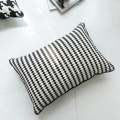 DecorBites™ Hounds Tooth Cushion Cover, Durable Canvas Pillowcase for Sofa Bed, 45x45cm/35x55cm