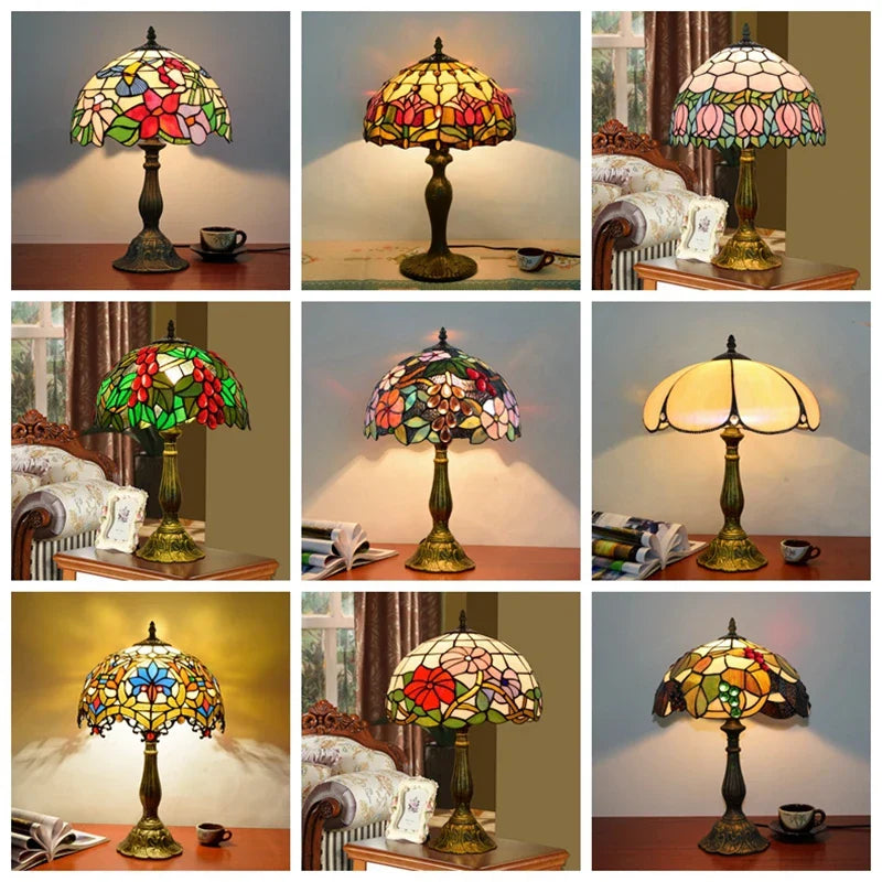 Decorbites™ Libellen Tiffany Bleiglas Tischlampe Vintage Schlafzimmer Schreibtischleuchte