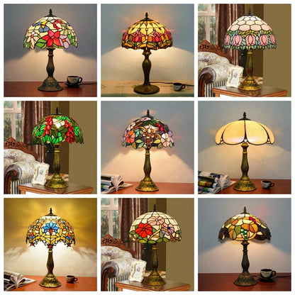 Decorbites™ Libellen Tiffany Bleiglas Tischlampe Vintage Schlafzimmer Schreibtischleuchte