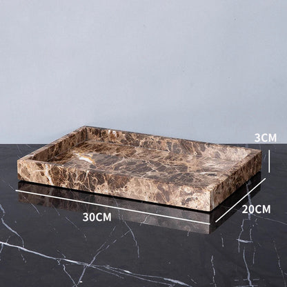 DecorBites™ Emperador Dark Marble Bathroom Set: Toothbrush Holder, Soap Dish, Soap Dispenser