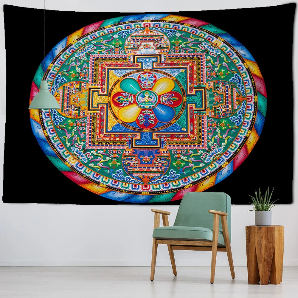 Mandala Tapestry Wall Hanging by Decobites - Psychedelic Aesthetics Room Decor