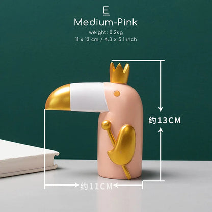 DecorBites™ Bird Figurine: Modern Resin Toucan Statue for Home Office Decor & Phone Holder