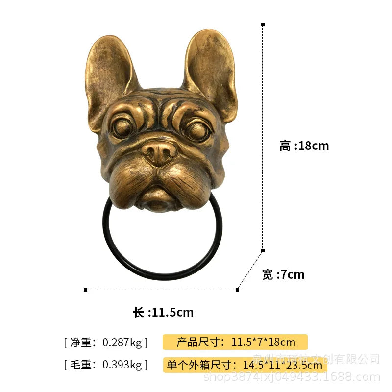 DecorBites™ Dog Head Door Knocker Pendant Resin Wall Decoration, Courtyard Crafts