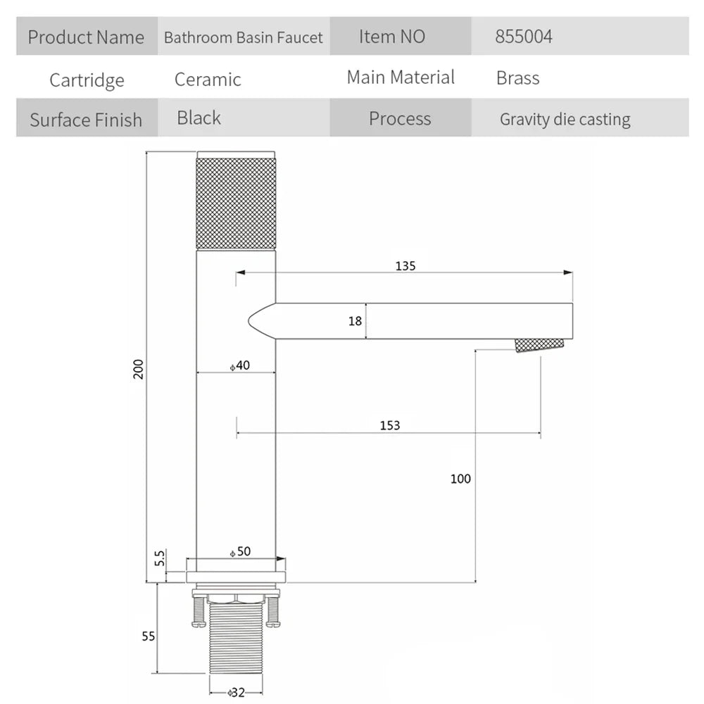 DecorBites™ Gold Single Handle Bathroom Faucet Hot Cold Water Mixer Deck Mounted