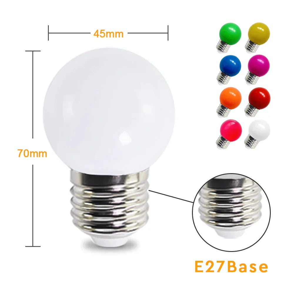 Guirnalda de luces DecorBites™ G45 blanca: Mini bombillas impermeables para exteriores, luz blanca cálida de 2700 K