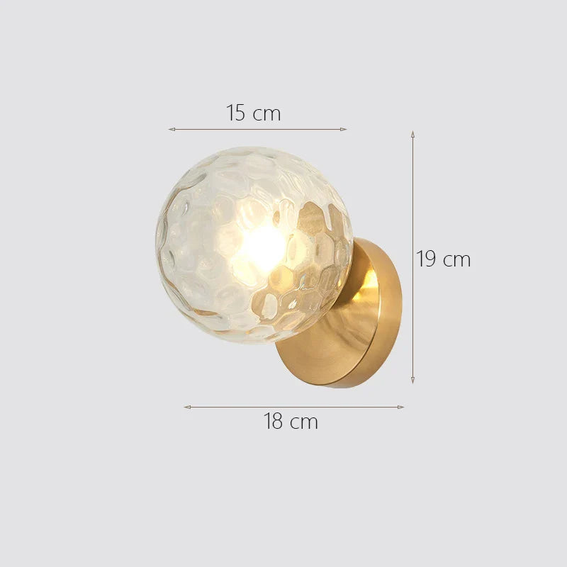 DecorBites™ Iron Wall Lamp with Glass Ball, Elegant Sconce Light for Home Stairs and Reading