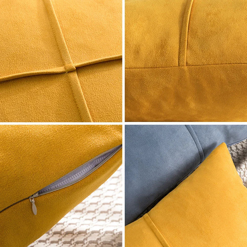 Funda de cojín DecorBites™ con diseño de cruz en imitación de ante para coche, sofá cama y decoración del hogar