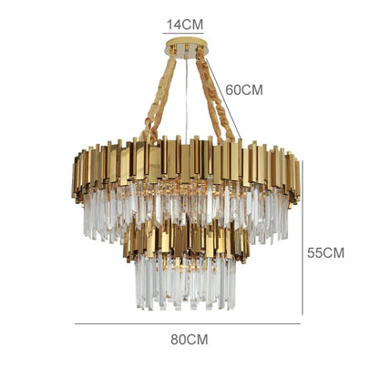 DecorBites™ Gold Metal Crystal Chandelier Pendant with G9 Led Bulb