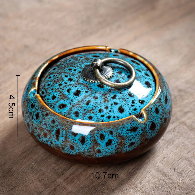 DecorBites™ Glazed Porcelain Ashtray: Stylish Desk Decoration & Gift for Boyfriend