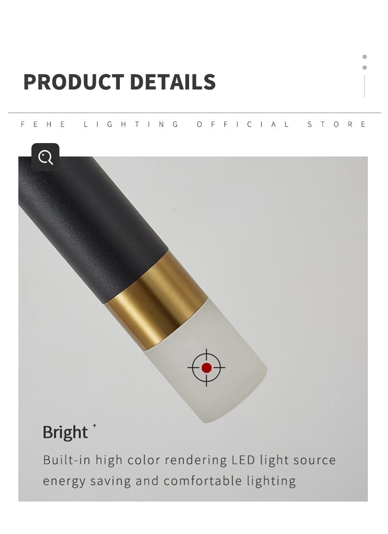 Minimalist creative luxury black and gold cylindrical led light fixture with frosted white diffuser designed for luxury bedroom bedside use.