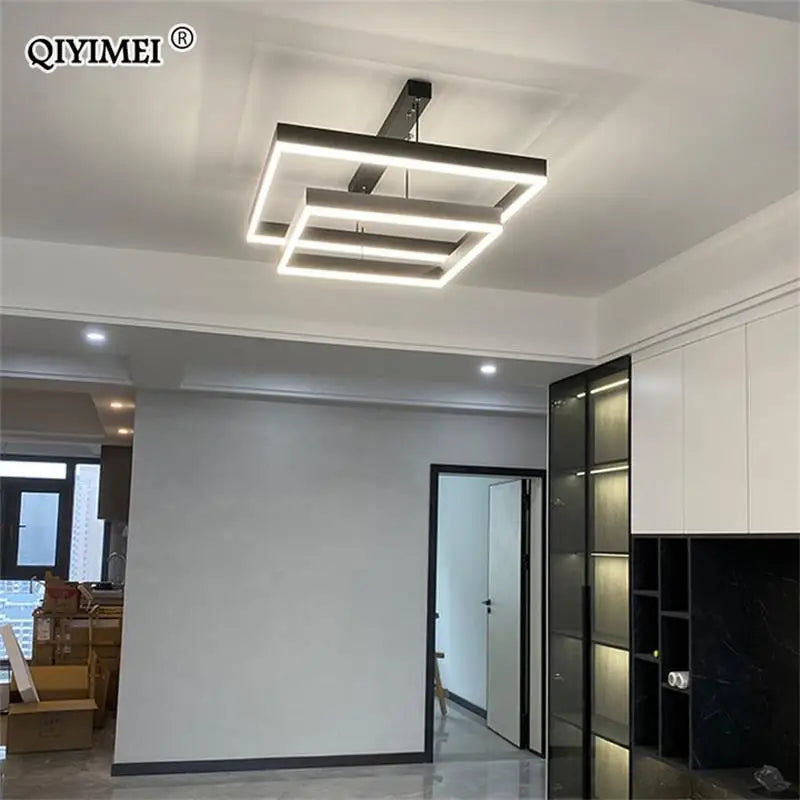 DecorBites™ LED Chandelier: Modern Aluminum Luster Lamps for Bedroom, Hall, Dining, Living Room