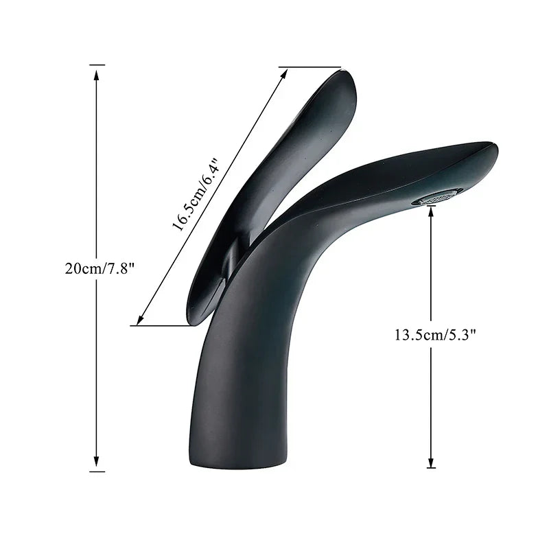 Rose Gold Waterfall Faucet Single-Hole Design
