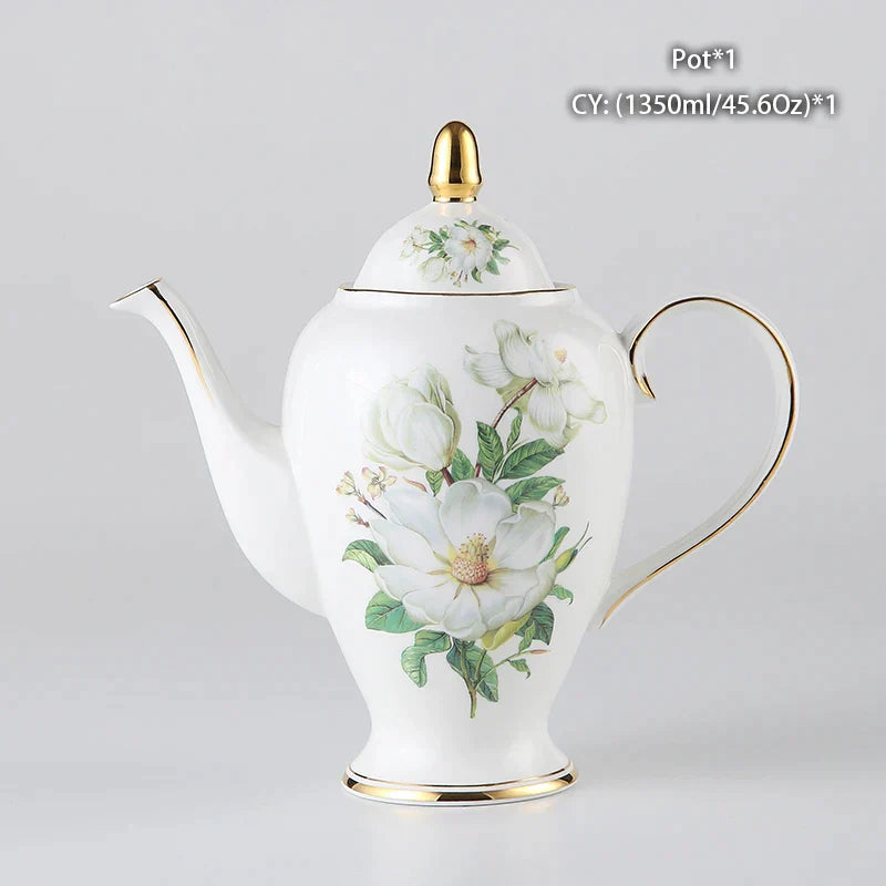 Tetera DecorBites™ de porcelana fina: Elegante cafetera de porcelana europea para amantes del té.