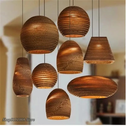 DecorBites™ Chinese Paper Honeycomb Pendant Lights Cardboard Personalized Home Decor Luminaire