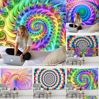 Decobites Psychedelic Mandala Wall Hanging Tapestry Boho Decor Hippie Tapestries