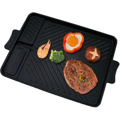 DecorBites™ Korean Grill Pan: Non-stick Smokeless BBQ Tray for Indoor/Outdoor Grilling