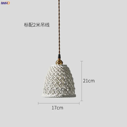 DecorBites™ Ceramic LED Pendant Lights: Japanese Style, Copper Nordic Modern Design